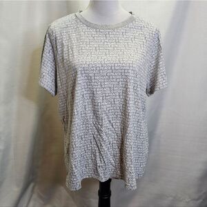 MICHAEL Michael Kors Gray Peace and Love Logo Tee Size 2X